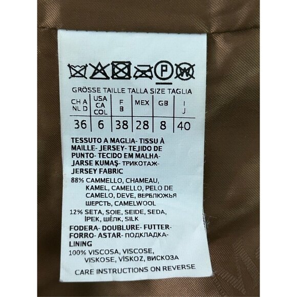 Max Mara Womens Camel Teddy Coat Size 6 Wool & Silk Blend - Picture 6 of 7